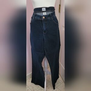 JUST MY SIZE Womens Plus size 20W Average, Dark Blue, Shimmer Gold Thread Pocket